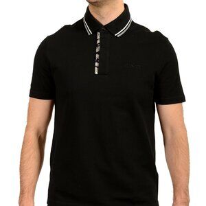 Versace Men's Black Logo Embroidery Short Sleeve Polo Shirt US 3XL IT 58